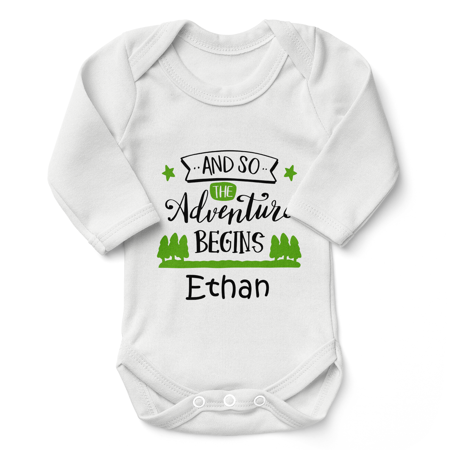 Adventure Begin - Organic Newborn Baby Bodysuit