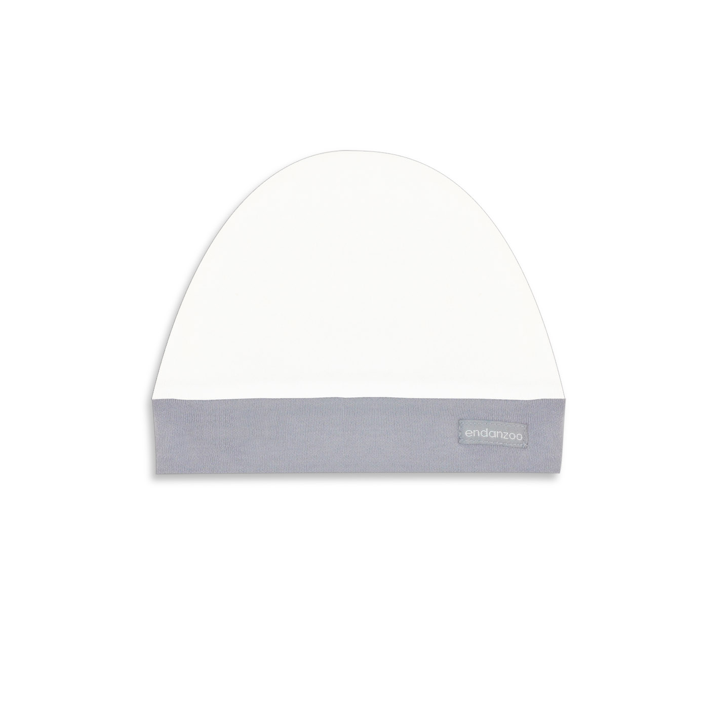 Organic Beanie - White w/ grey