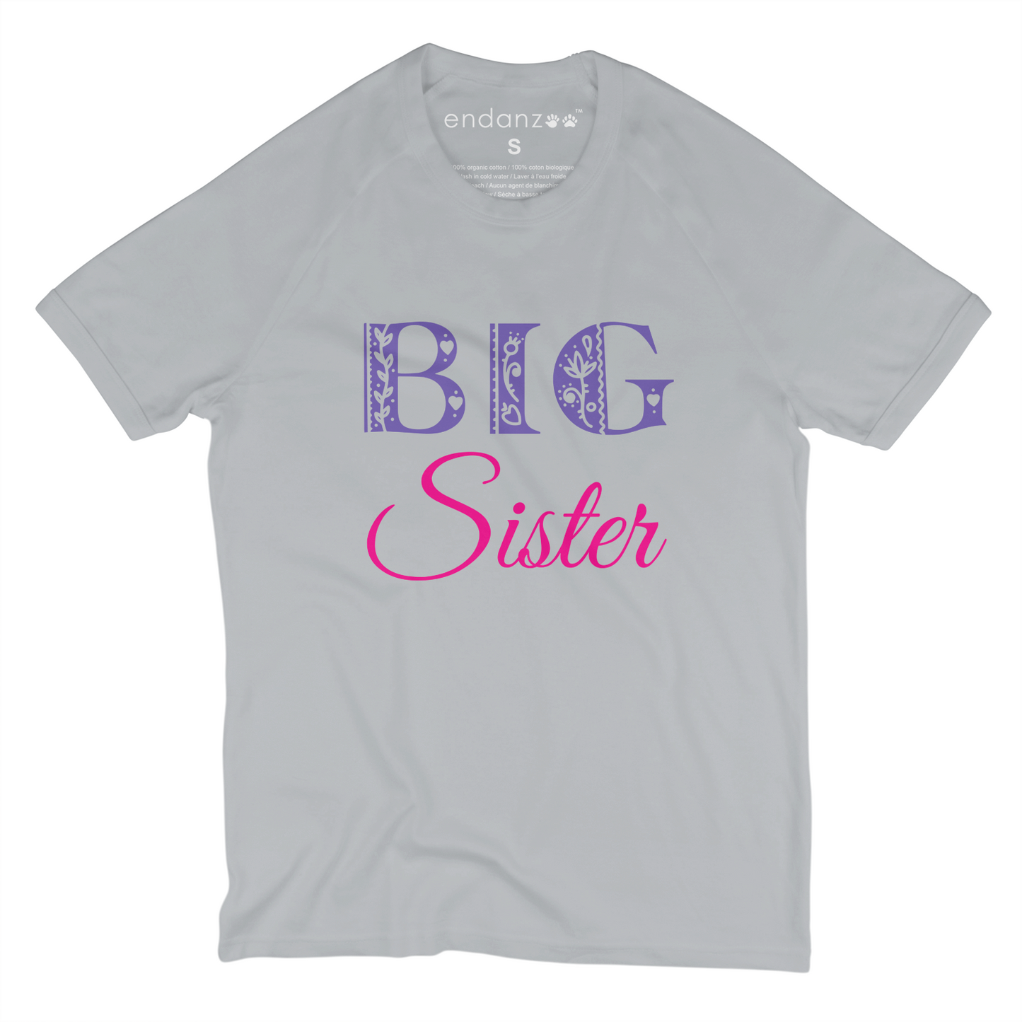 Matching Sisters Organic Kids Tee Shirt - Big Sister & Little Sister