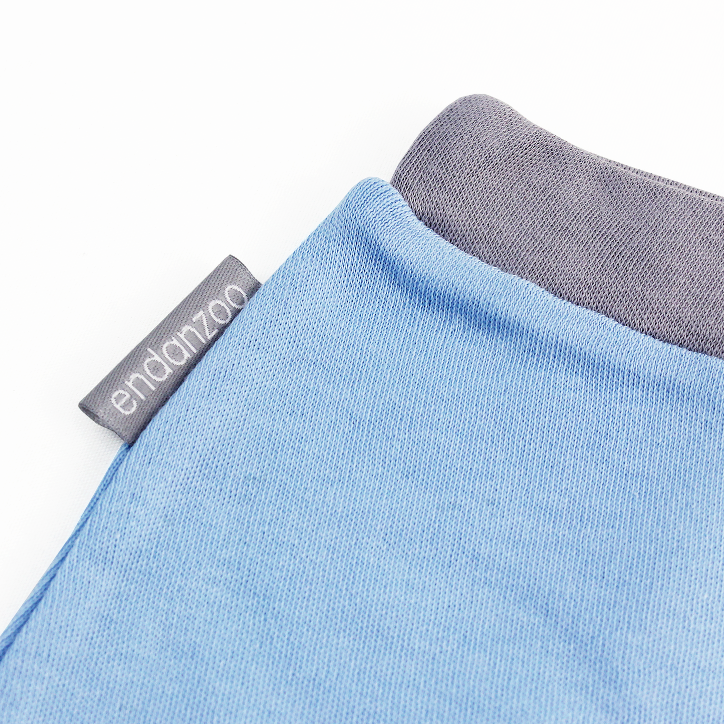 Organic Footed Pant - Blue w/ grey