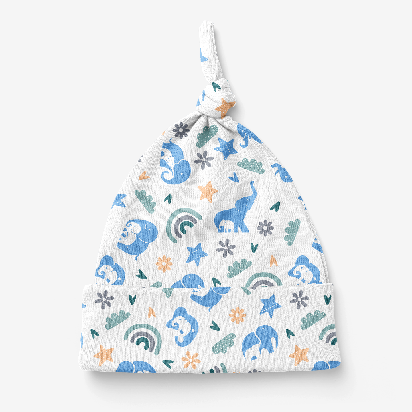 Endanzoo Organic Cotton Knotted Beanie - Elephant Love