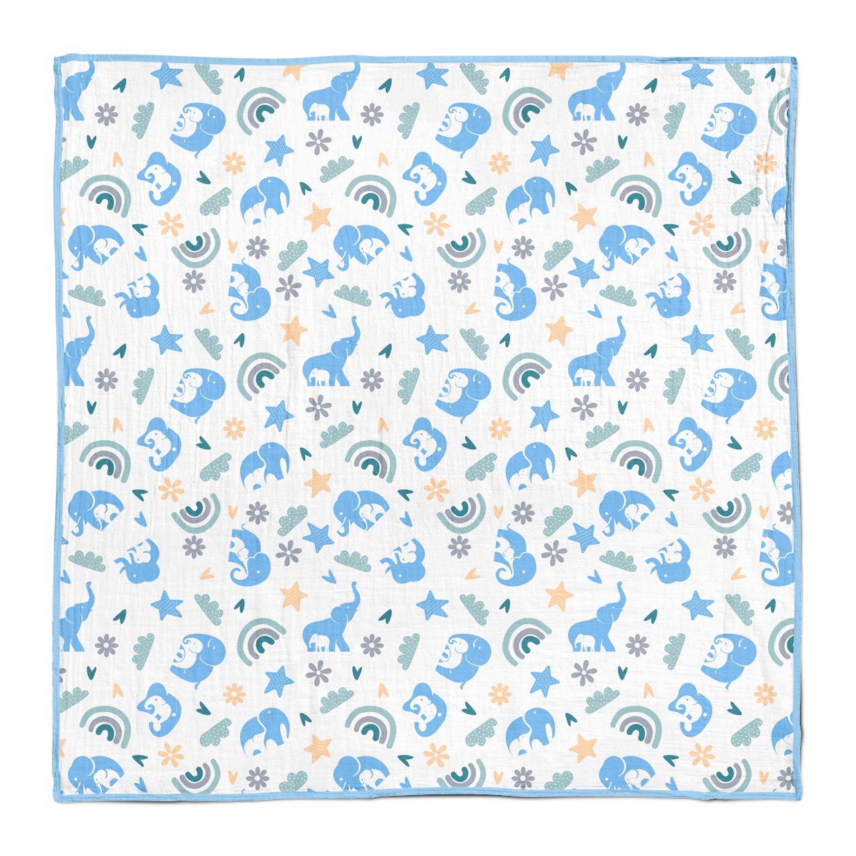 Endanzoo Organic Baby Swaddle Blanket - Elephant Love