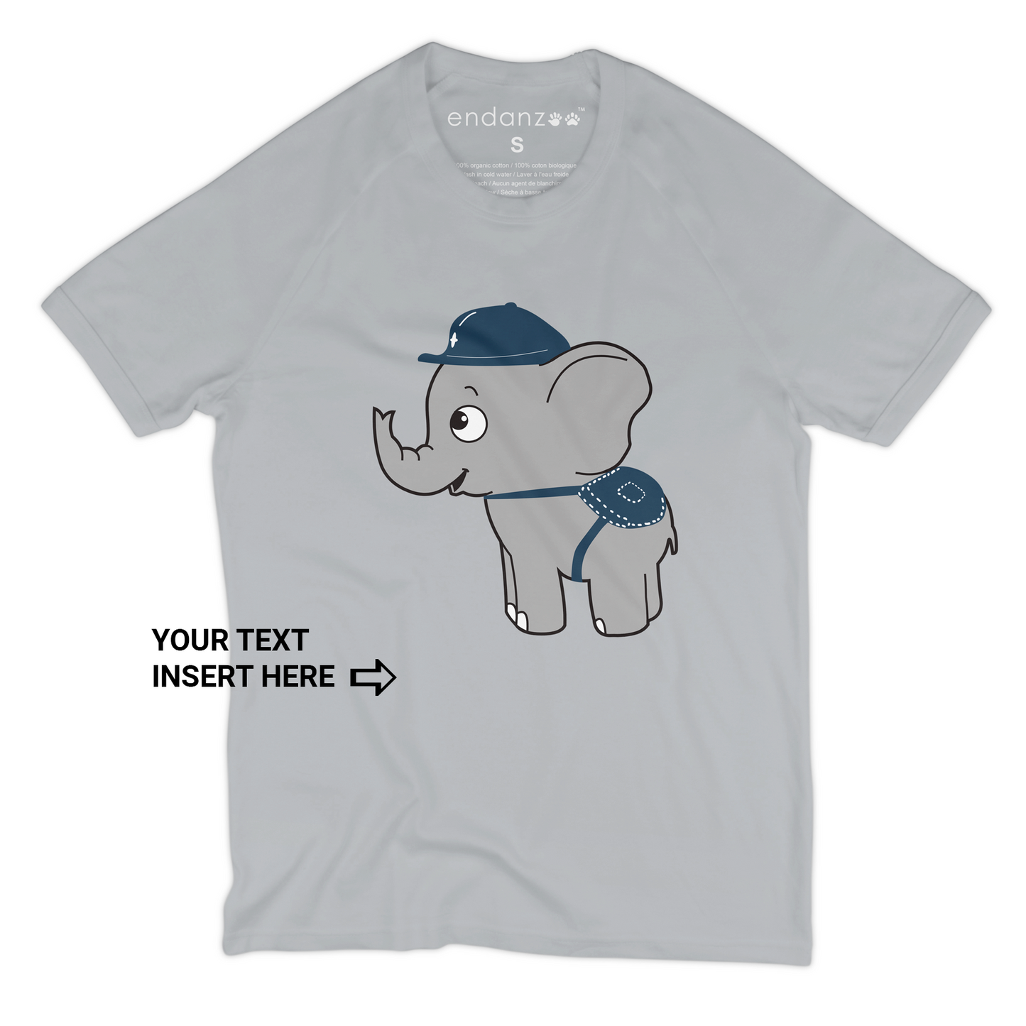 Matching Family Organic Tee Shirts- Traveling With Elephants (Grey)