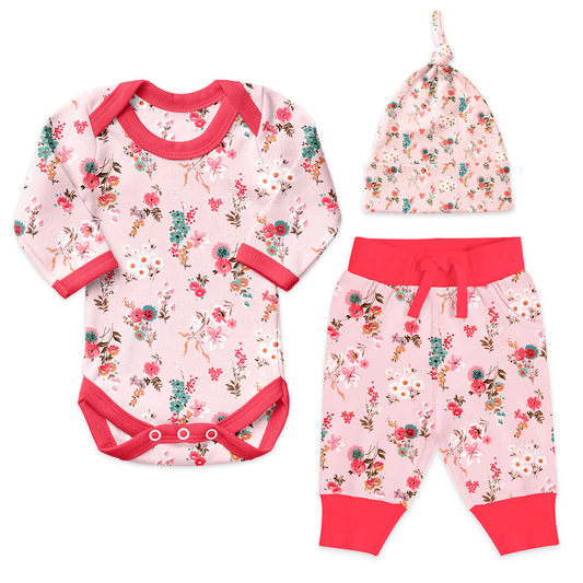 Endanzoo Coming Home Newborn Girl Organic Gift Set - Pink Blossom