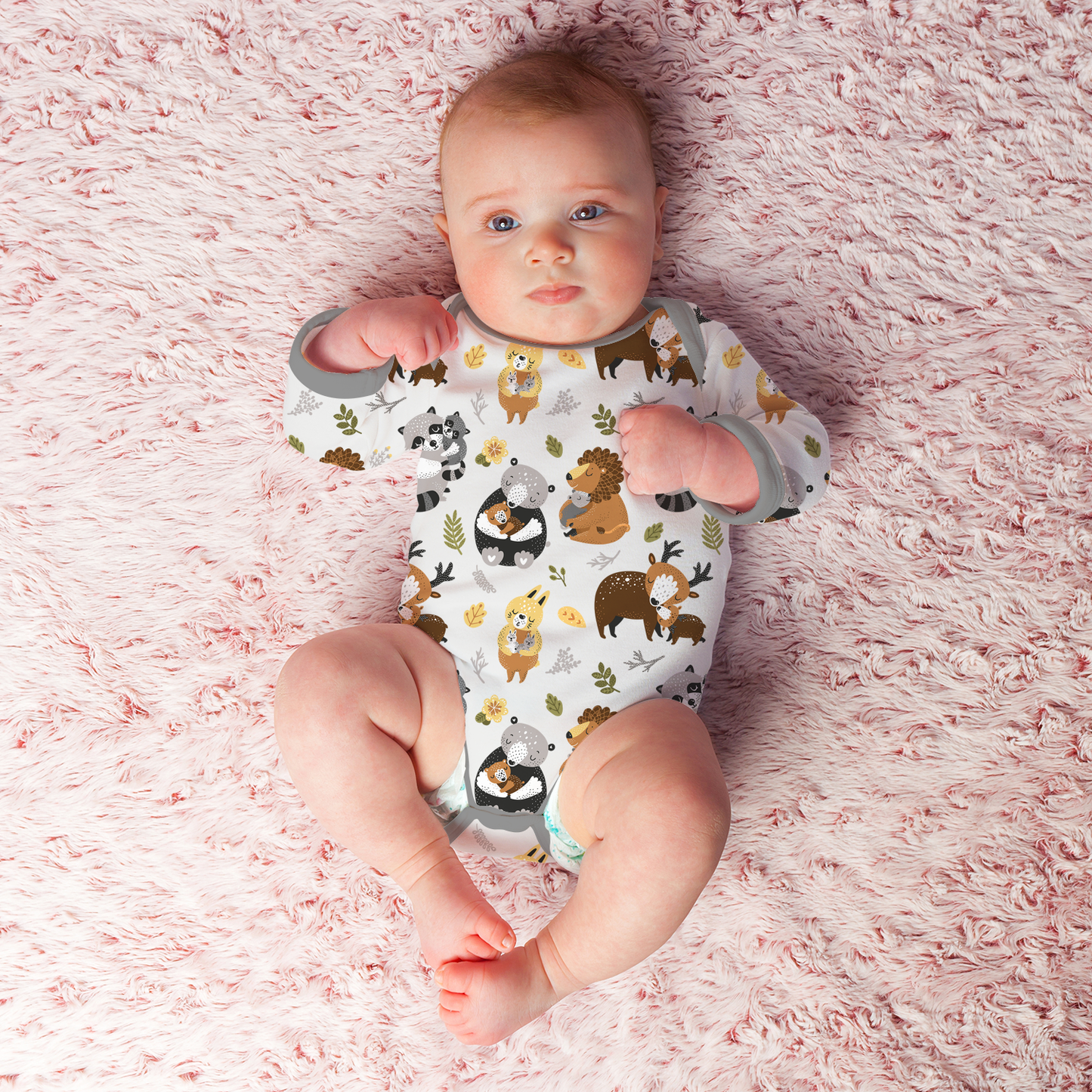 Endanzoo Organic Long Sleeve Onesie - Safari Hugs