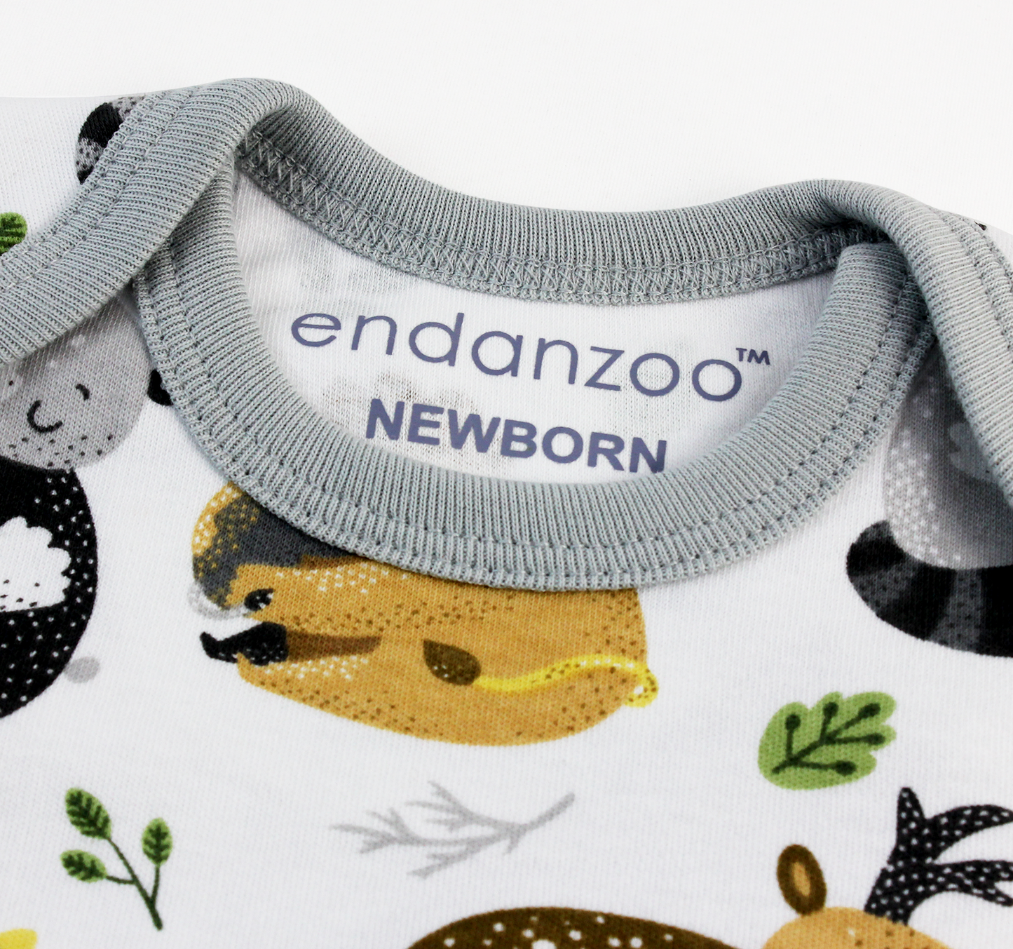 Endanzoo Organic Short Sleeve Onesie - Safari Hugs