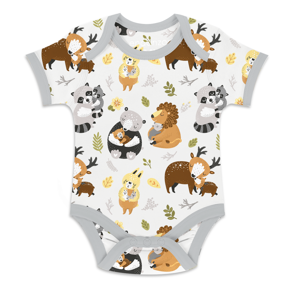 Endanzoo Organic Short Sleeve Onesie - Safari Hugs