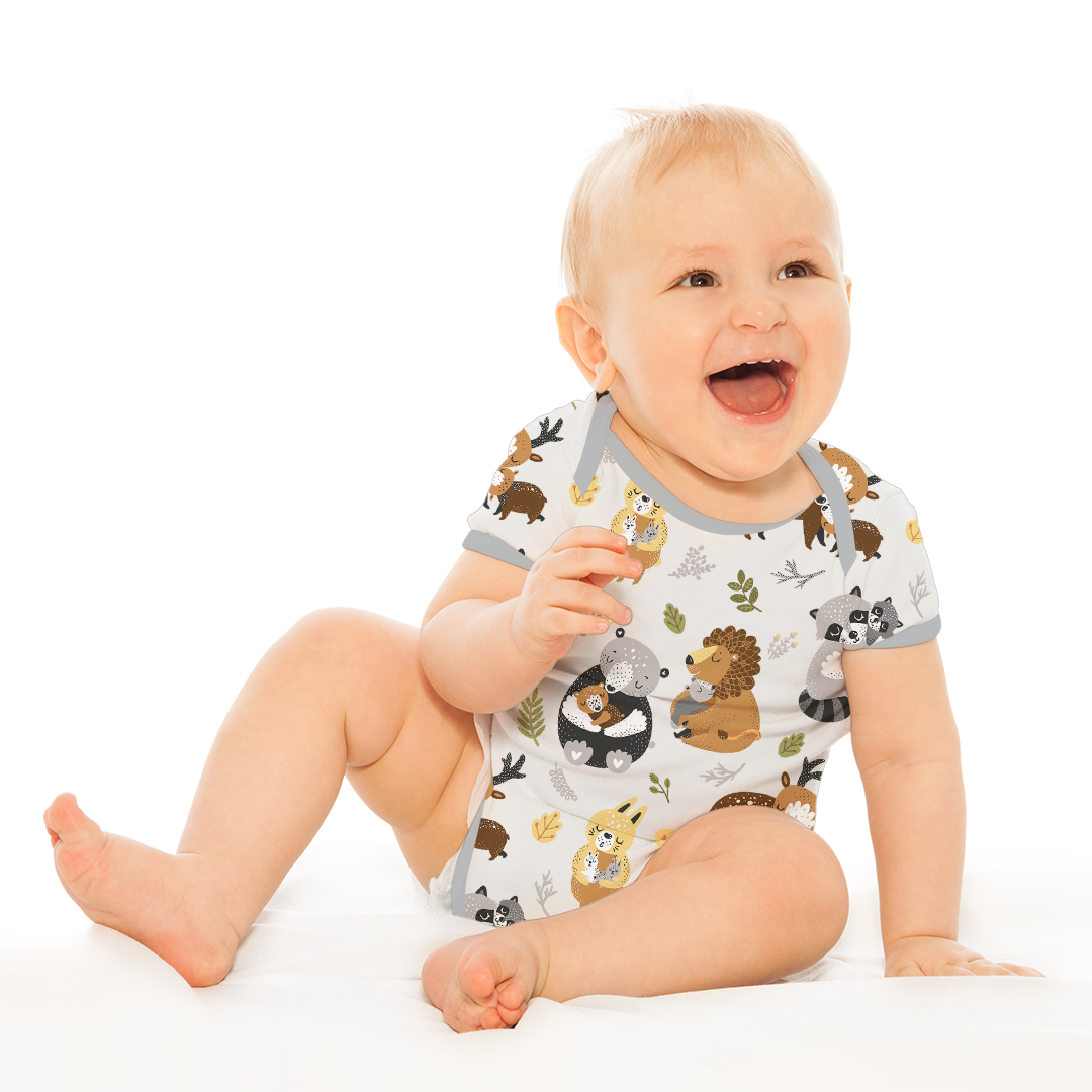 Endanzoo Organic Short Sleeve Onesie - Safari Hugs