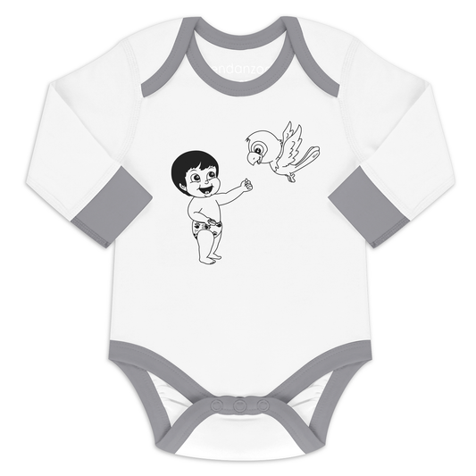 Organic Long Sleeve Bodysuit - Jen & Baby Macaw Bird