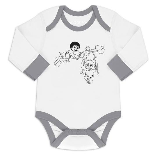 Organic Long Sleeve Bodysuit - Jen & Baby Orangutan