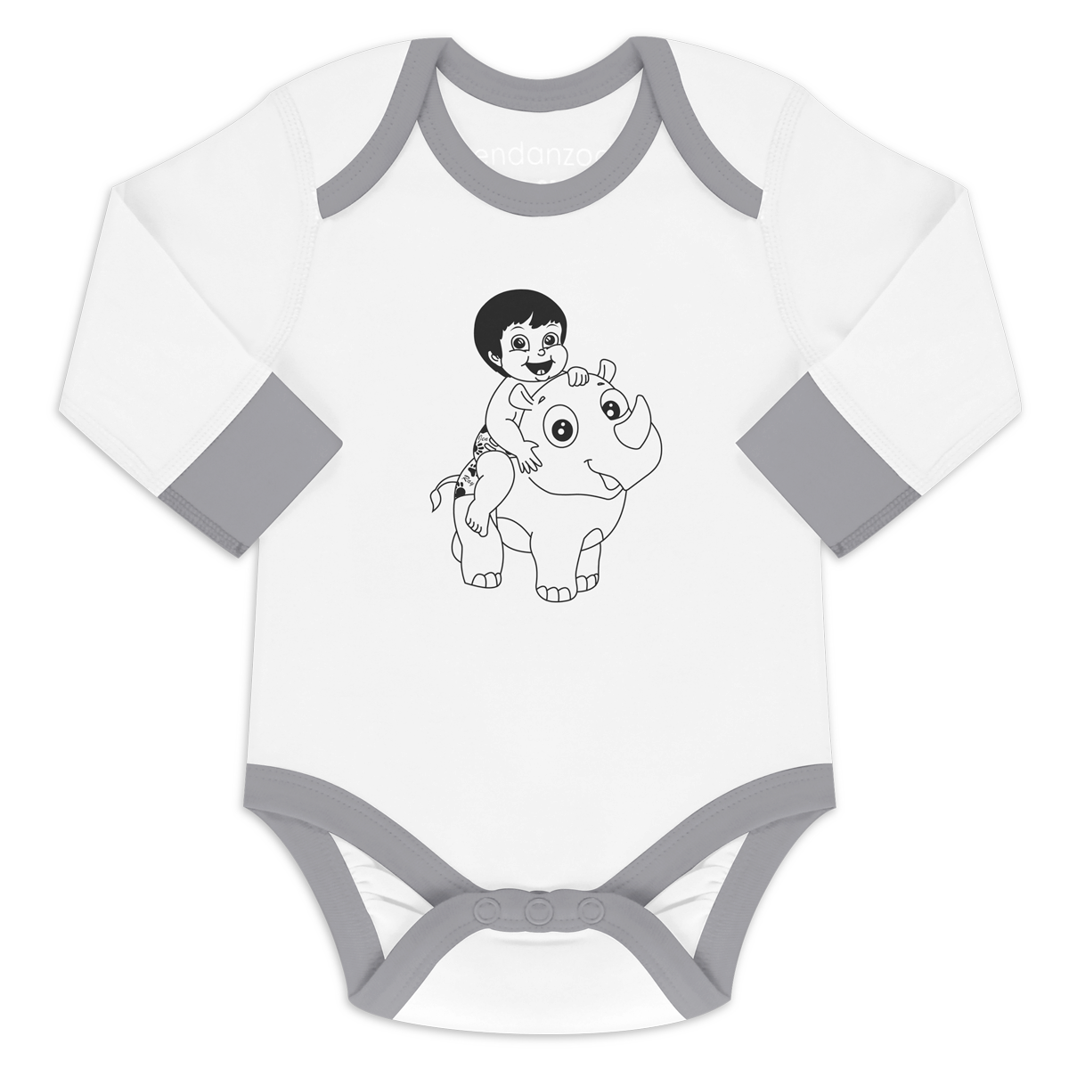 Organic Long Sleeve Bodysuit - Jen & Baby Rhino