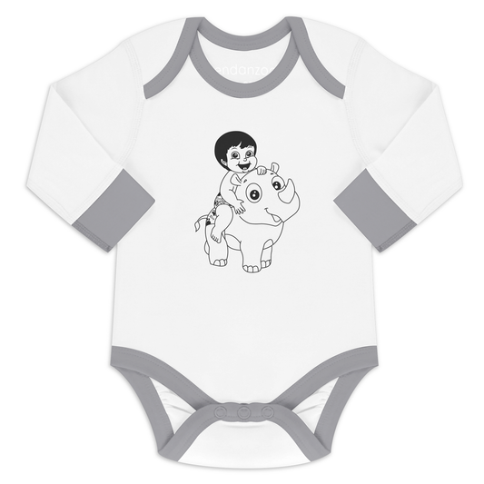 Organic Long Sleeve Bodysuit - Jen & Baby Rhino