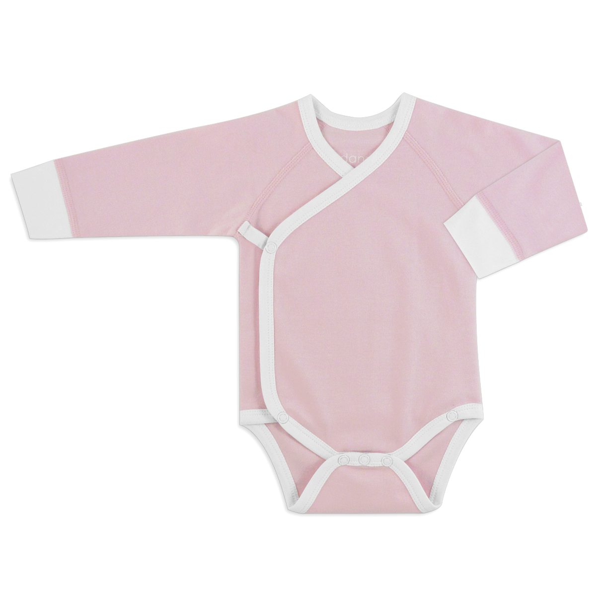 Organic Long Sleeve Kimono Bodysuit - Pink