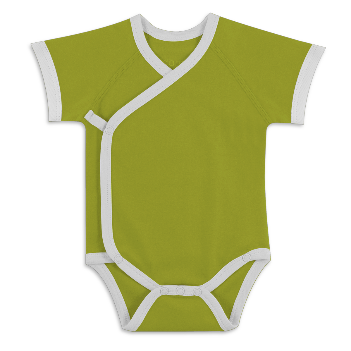 Organic Short Sleeve Kimono Bodysuit - Green