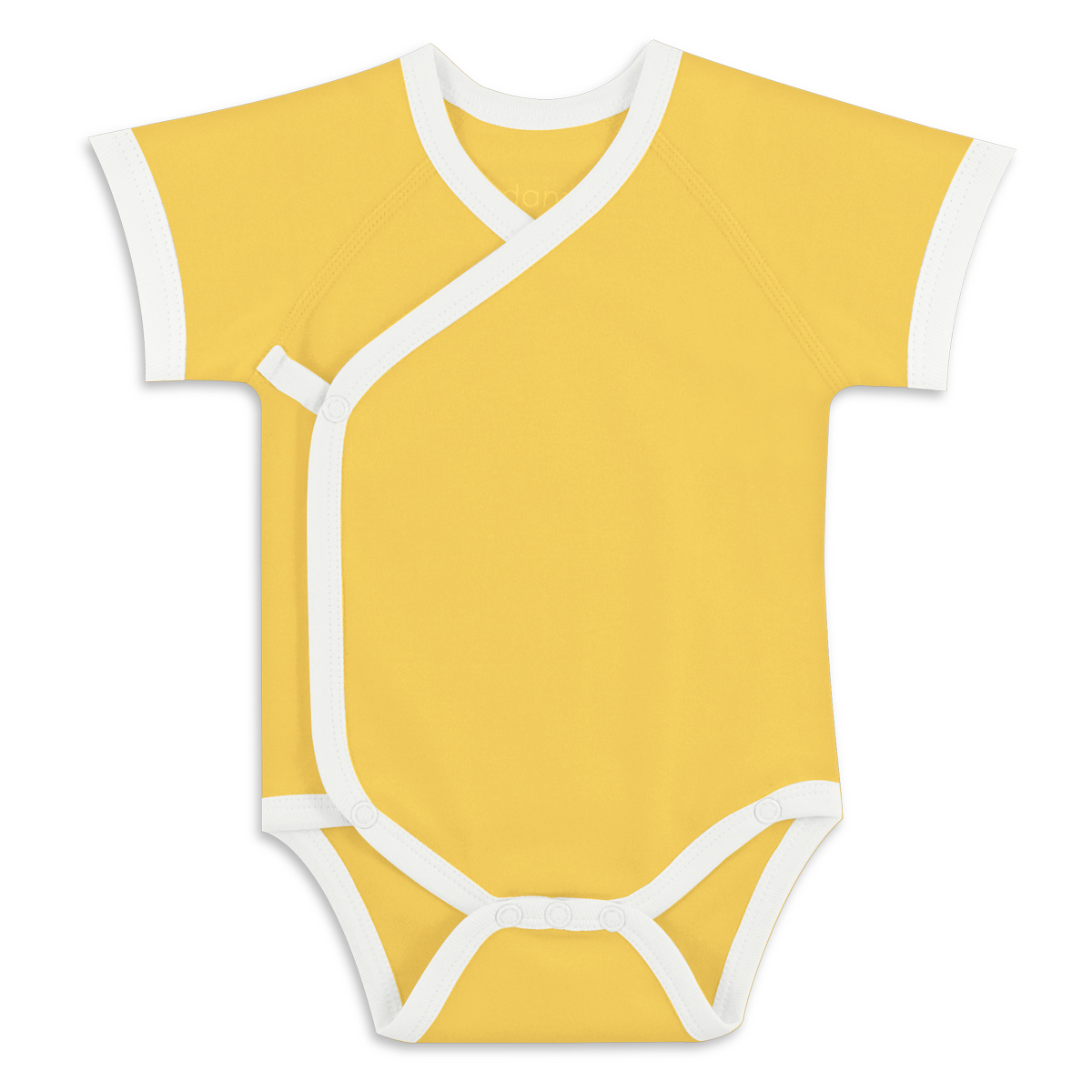 Organic Short Sleeve Kimono Bodysuit - Yellow
