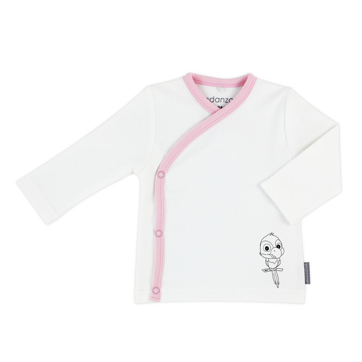 Organic Kimono Shirt - Baby Macaw Bird