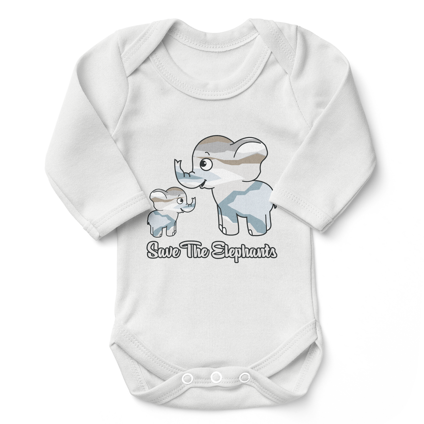 Organic Baby Bodysuit - Save The Elephants Family