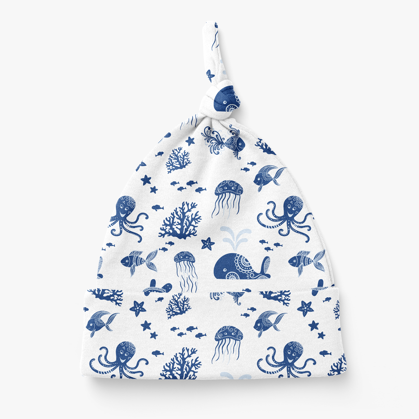 Endanzoo Organic Cotton Knotted Beanie - Deep Sea