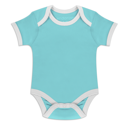 Organic Short Sleeve Bodysuit - Aqua