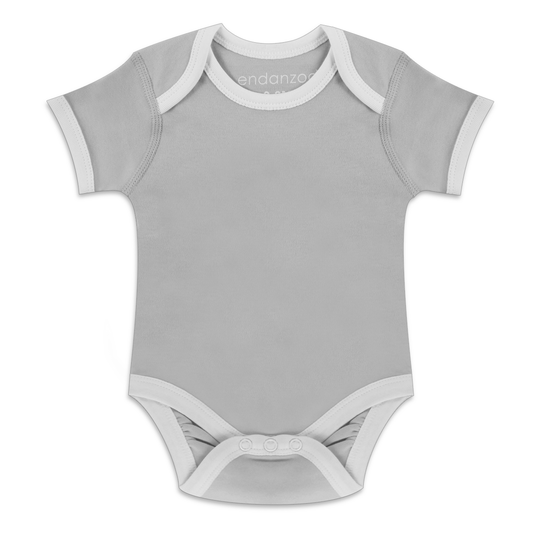Organic Short Sleeve Bodysuit - Grey