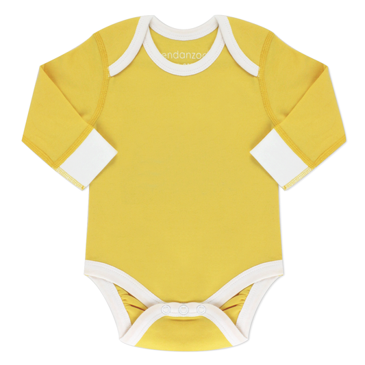 Organic Long Sleeve Bodysuit - Yellow