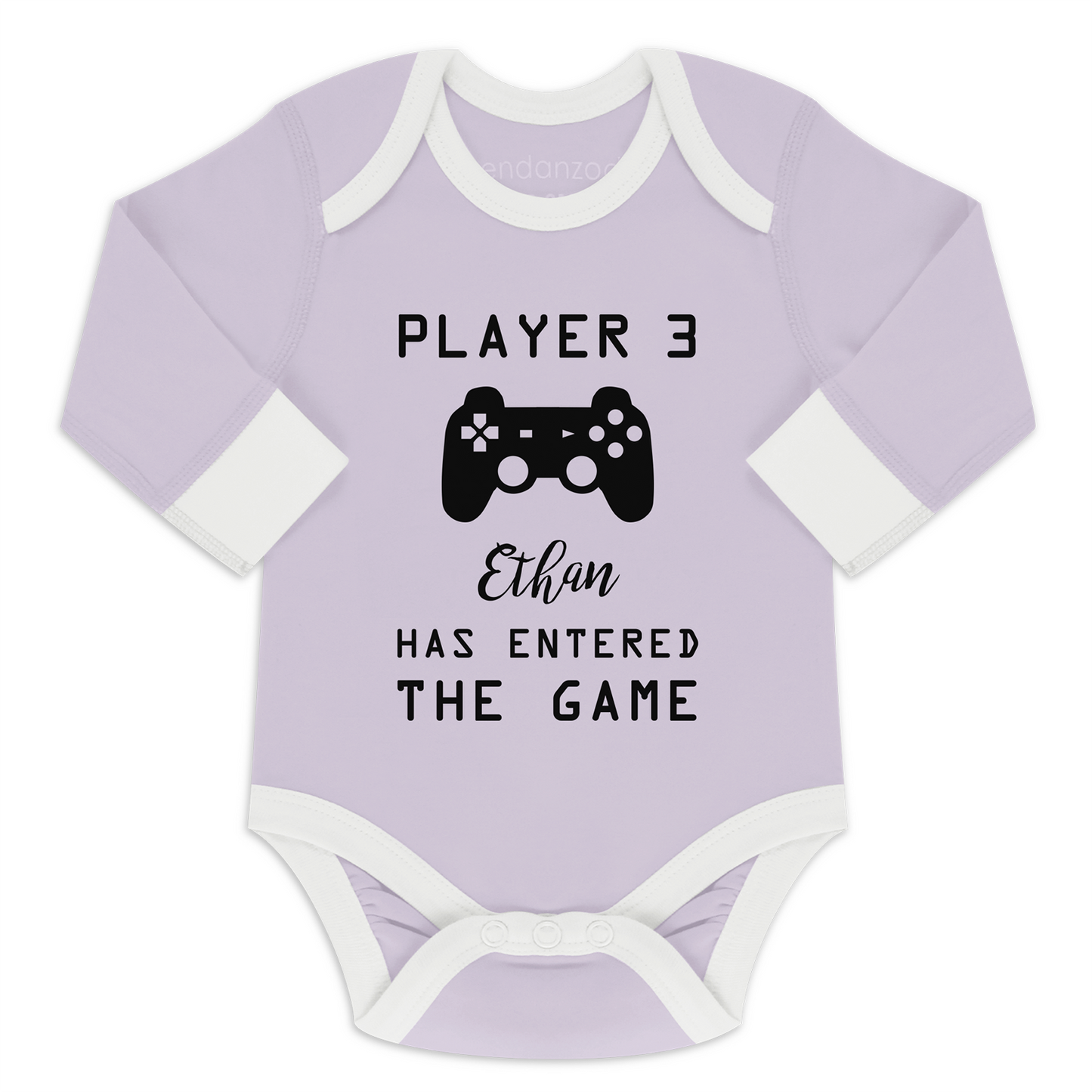 Player 3 Pregnancy Announcement Funny Organic Baby Bodysuit