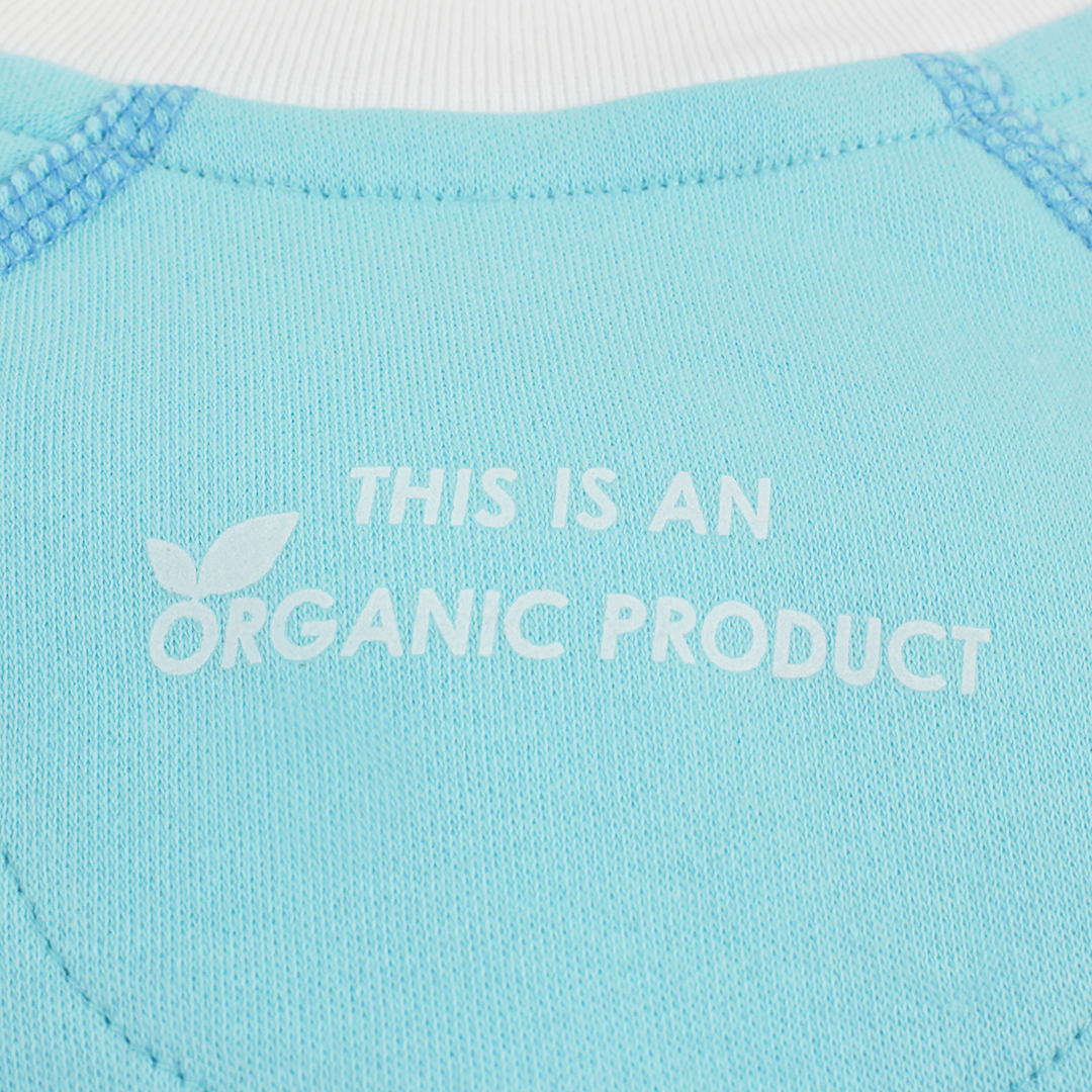 Classic Snuggle Organic Long Sleeve Double Zippered Romper - Aqua