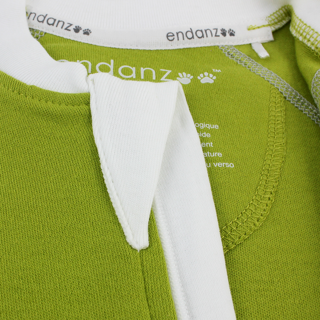 Classic Snuggle Organic Long Sleeve Double Zippered Romper - Green