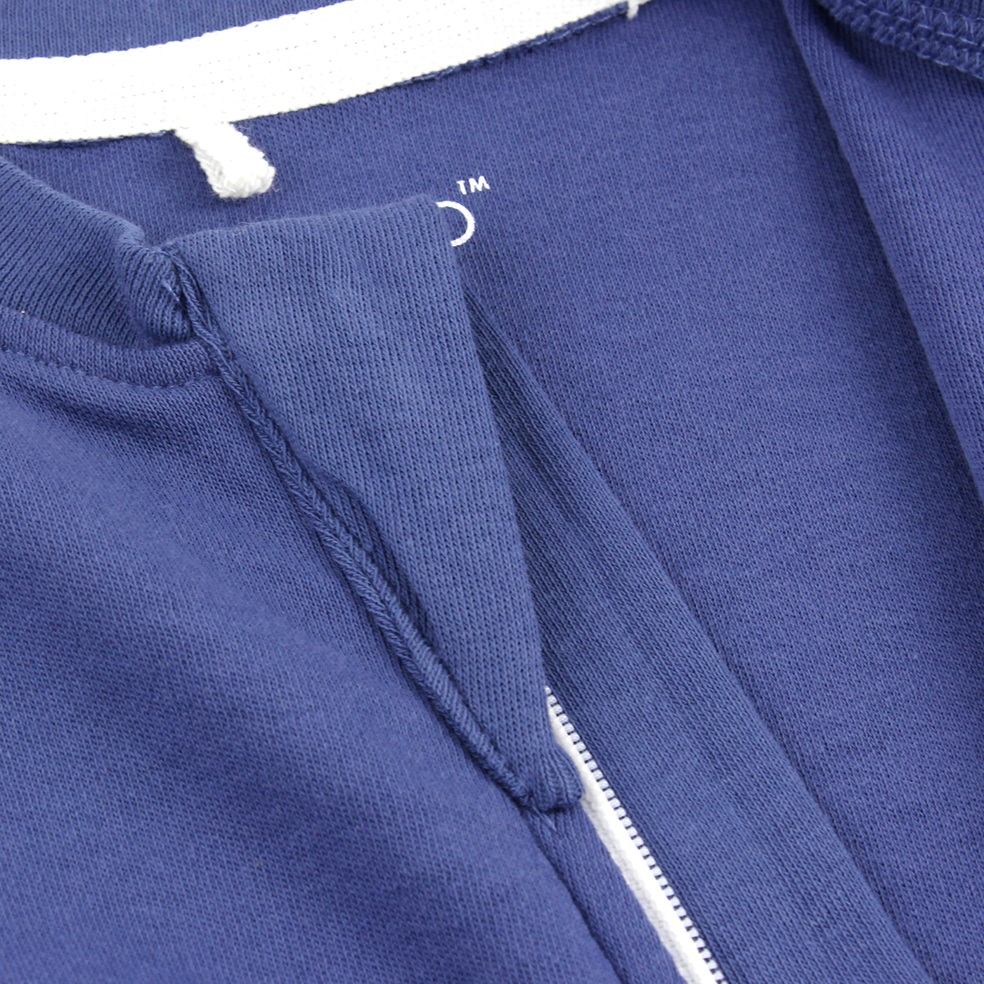 Organic Long Sleeve Double Zippered Romper - Navy