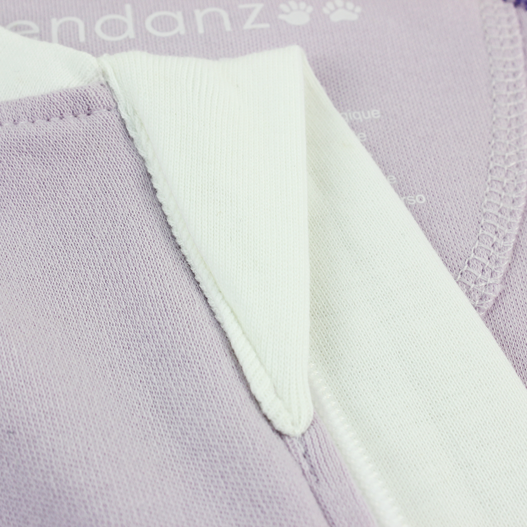 Classic Snuggle Organic Long Sleeve Double Zippered Romper - Purple