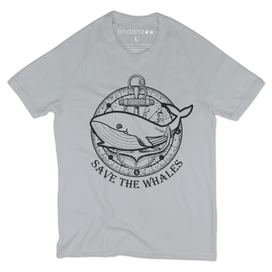 Organic Short Sleeve Kids Tee Shirt - Whale with Ship Anchor