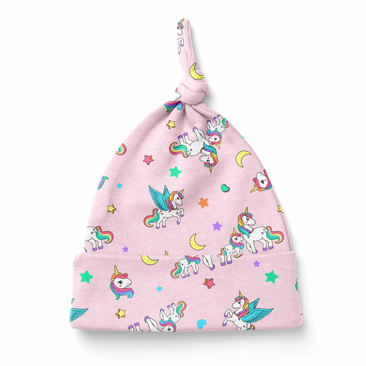 Endanzoo Organic Cotton Knotted Beanie - Rainbow Unicorn