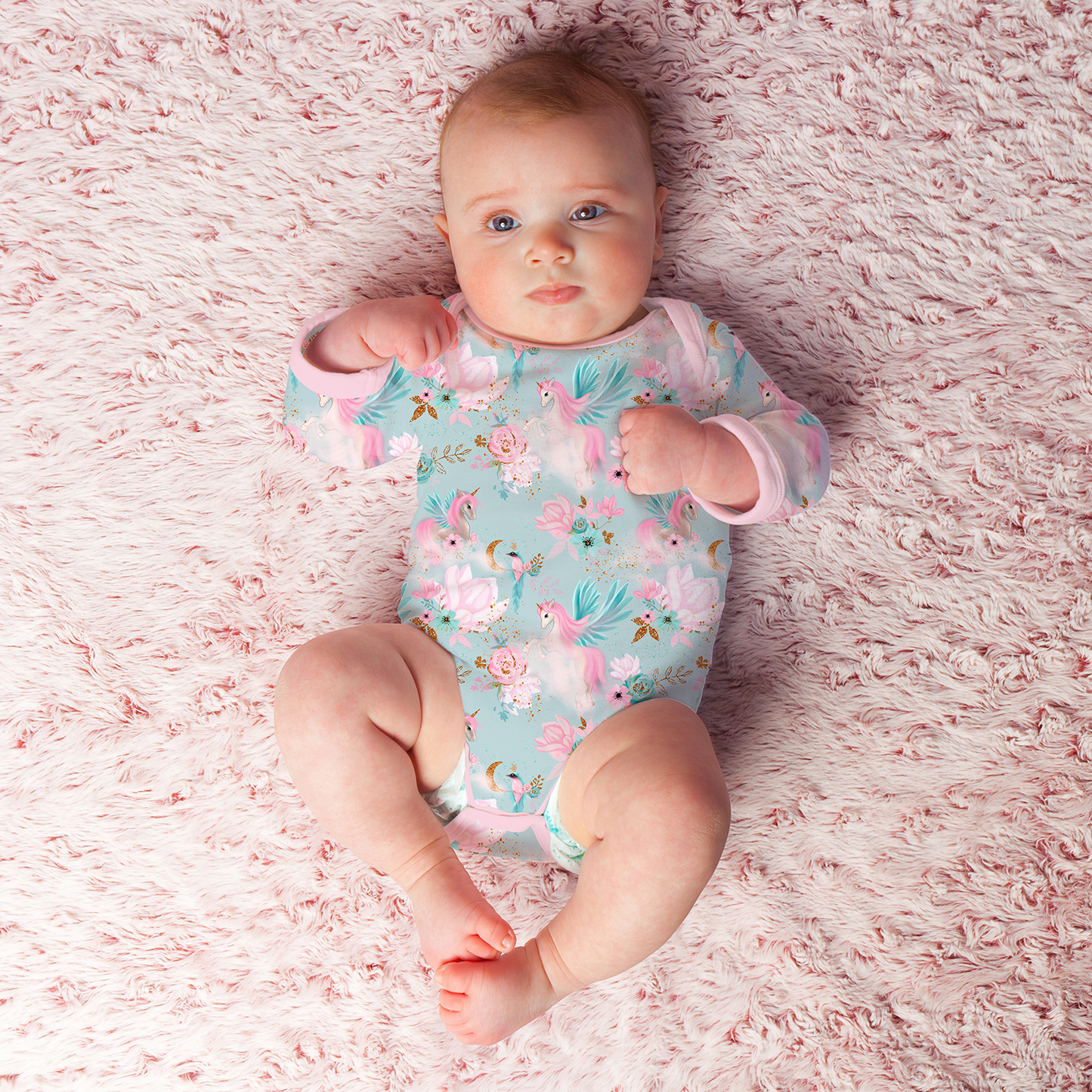 Endanzoo Organic Long Sleeve Onesie - Mystical Unicorns