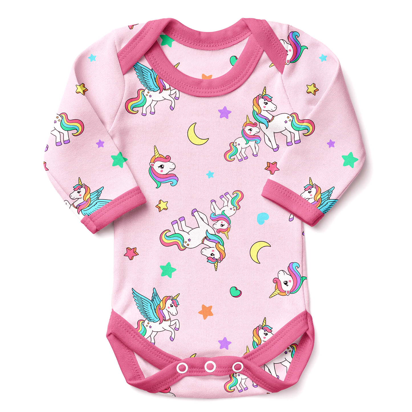 Endanzoo Organic Long Sleeve Bodysuit - Rainbow Unicorn
