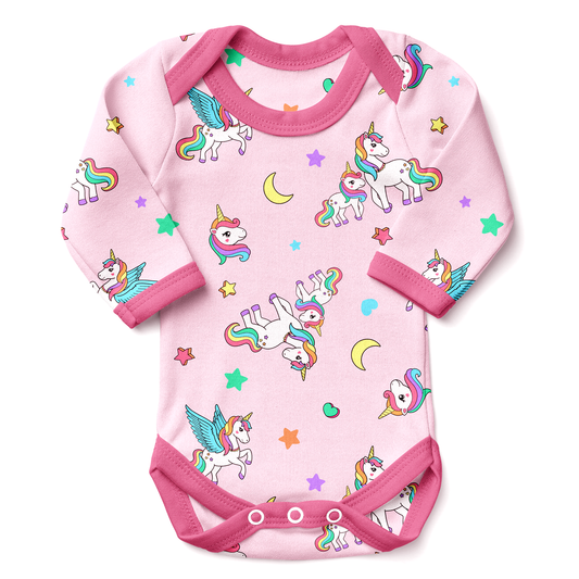 Endanzoo Organic Long Sleeve Bodysuit - Rainbow Unicorn