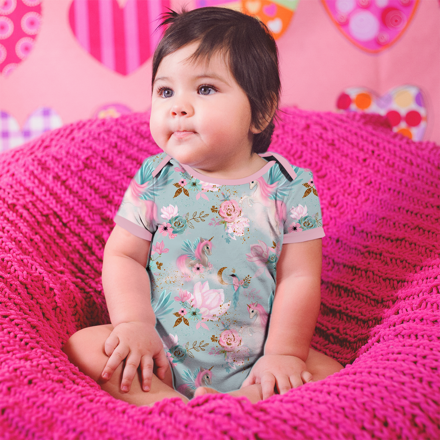 Endanzoo Organic Short Sleeve Onesie - Mystical Unicorns