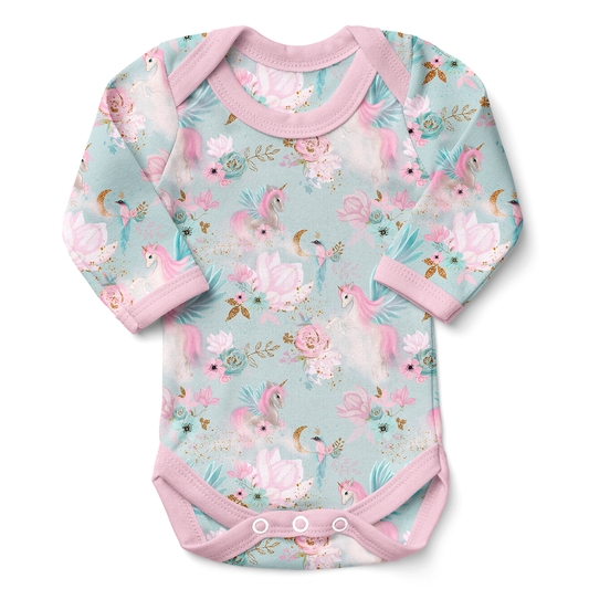 Endanzoo Organic Long Sleeve Onesie - Mystical Unicorns
