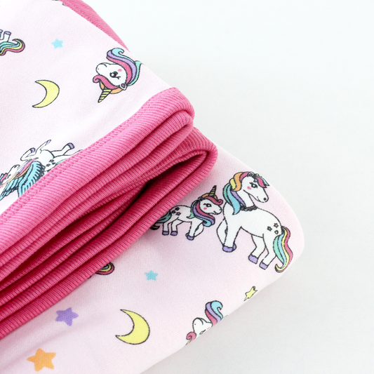 Endanzoo Organic Baby Swaddle Blanket - Rainbow Unicorn
