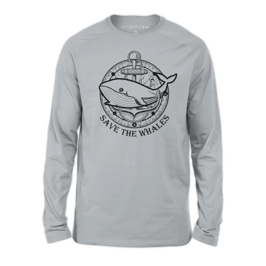 Organic Three-quarter Sleeve Kids Tee Shirt - Whale with Anchor