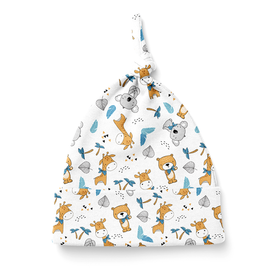 Endanzoo Organic Cotton Knotted Beanie - Jungle Cuties