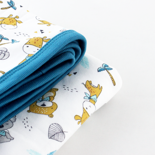 Endanzoo Organic Baby Swaddle Blanket - Jungle Cuties
