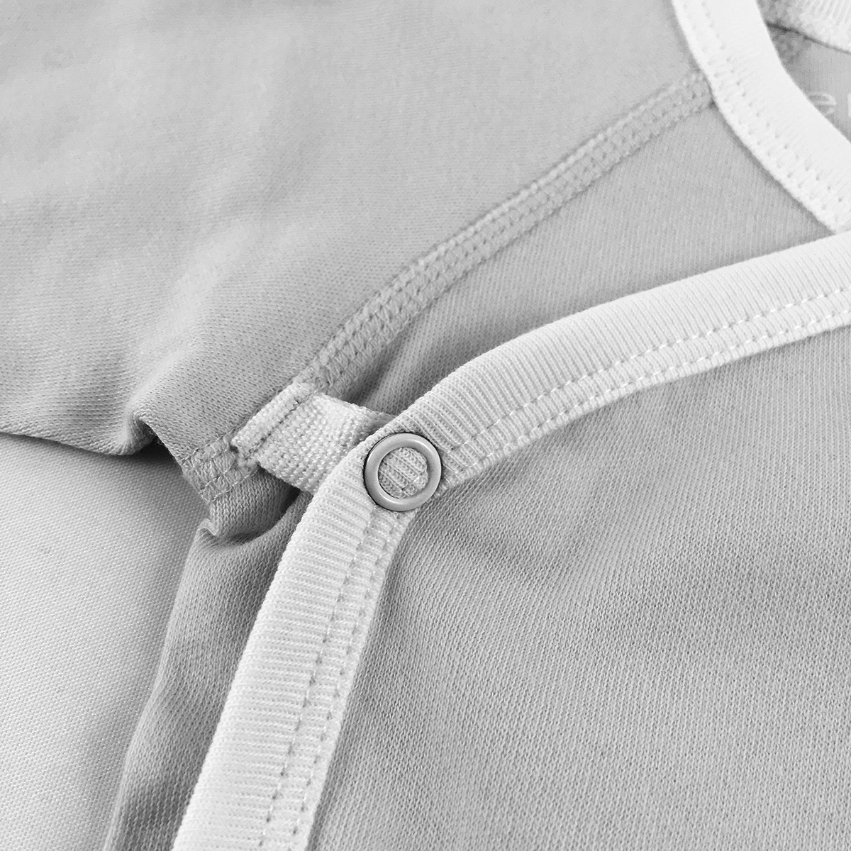 Organic Short Sleeve Kimono Bodysuit - Grey