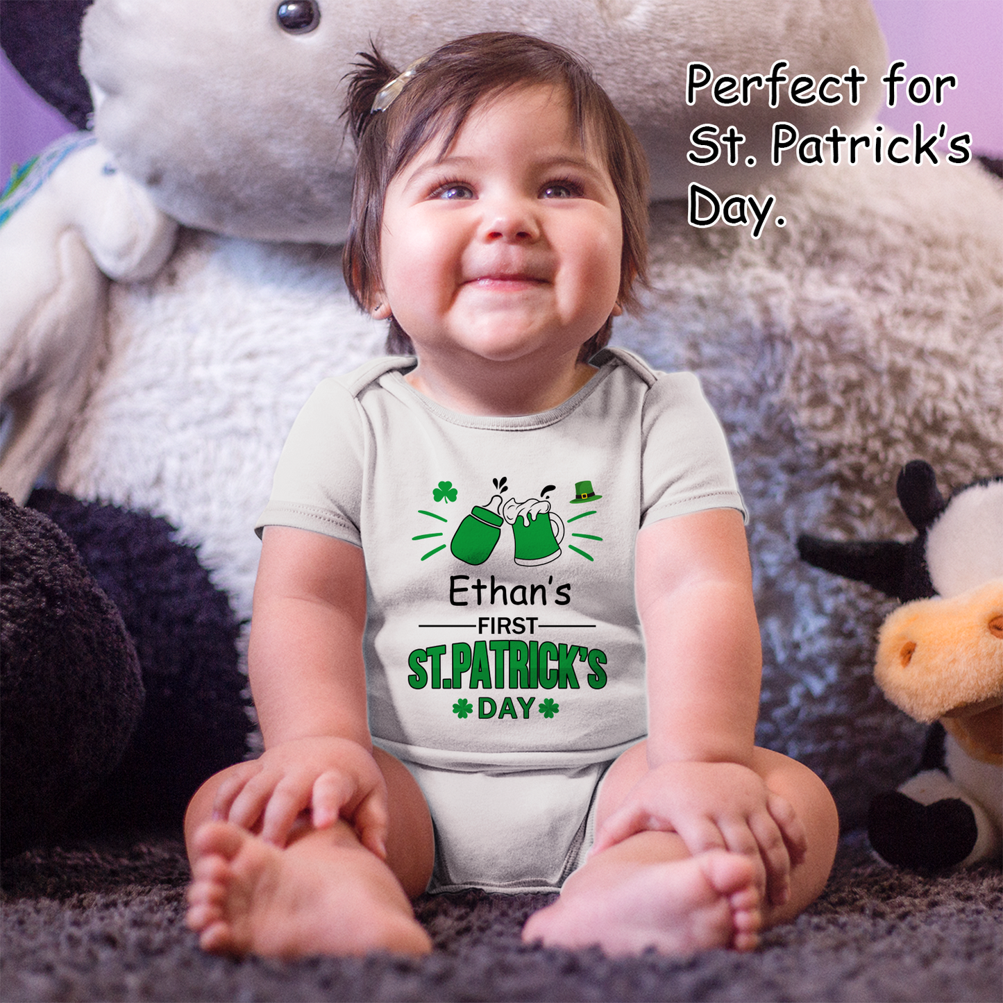 [Personalized] Saint Patrick's Day Cheers Drinking Buddies Organic Baby Bodysuit