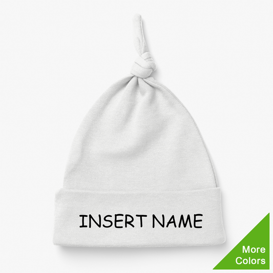 [Personalized] Endanzoo Organic Cotton Knotted Beanie (White, Pink, Aqua)