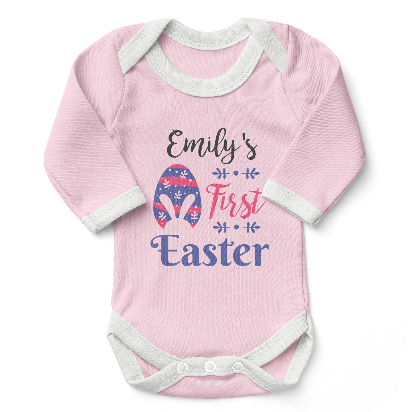 [Personalized] My First Easter Organic Baby Bodysuit (Girl)