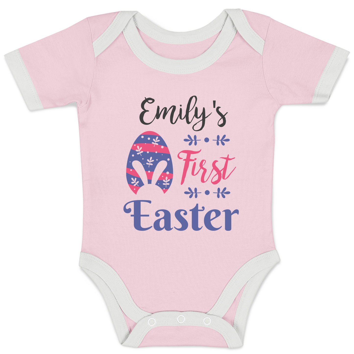 [Personalized] My First Easter Organic Baby Bodysuit (Girl)