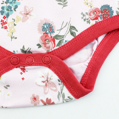 Endanzoo Organic Long Sleeve Bodysuit - Pink Blossom