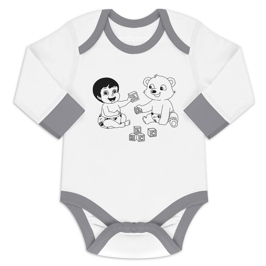 Organic Long Sleeve Bodysuit - Jen & Baby Polar Bear