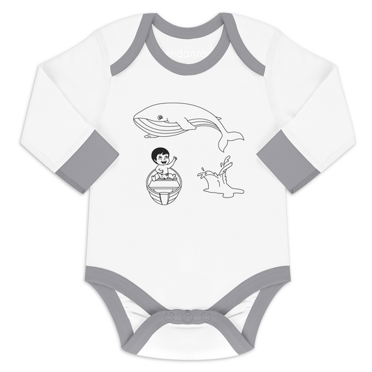 Organic Long Sleeve Bodysuit - Jen & Baby Whale