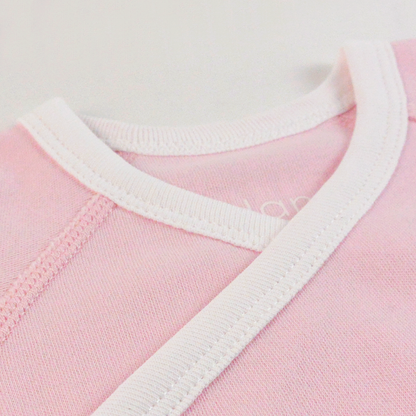 Organic Long Sleeve Kimono Bodysuit - Pink